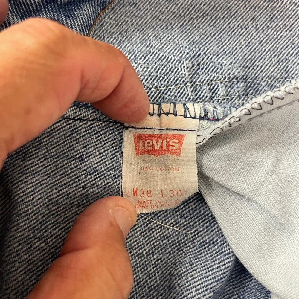 VTG Levis 509 Jeans Men 36x28* Blue Straight Orange Tab USA Faded Cowboy 80s